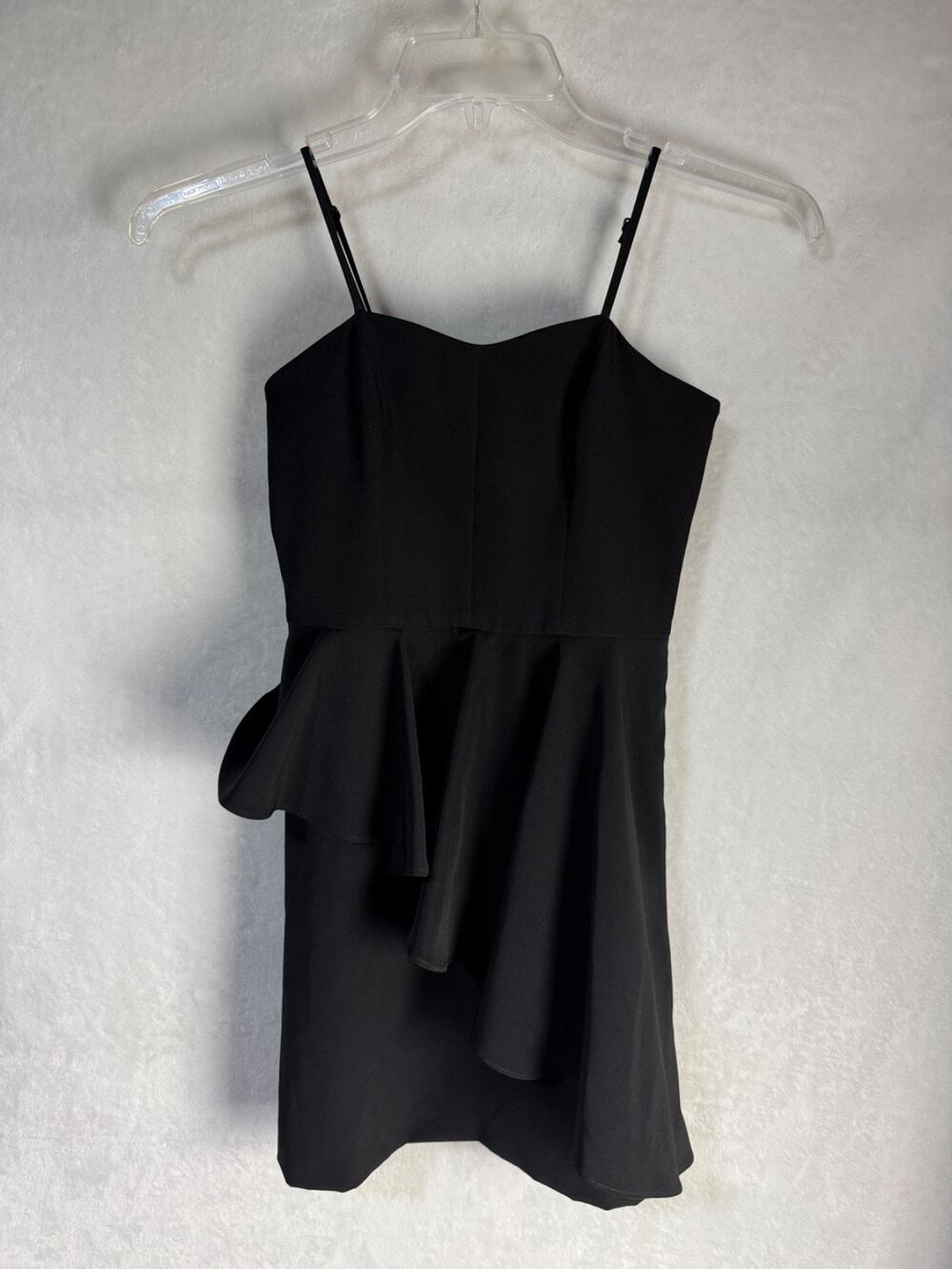 Milly Minis Black Strap Ruffled Elizabeth Dress Size 14 *NWT
